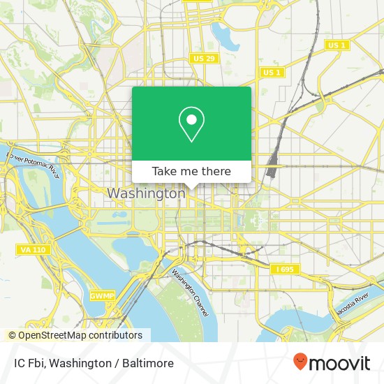 Mapa de IC Fbi, 935 Pennsylvania Ave NW