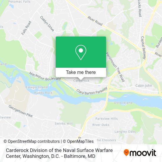 Carderock Division of the Naval Surface Warfare Center map