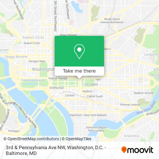 3rd & Pennsylvania Ave NW map
