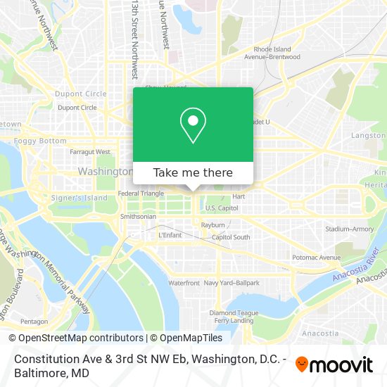 Mapa de Constitution Ave & 3rd St NW Eb