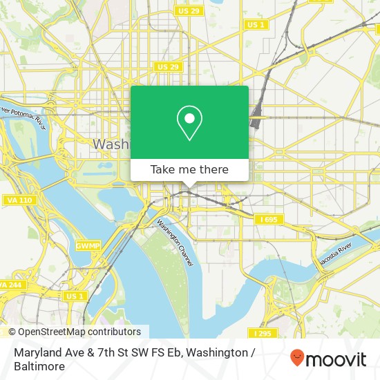 Mapa de Maryland Ave & 7th St SW FS Eb
