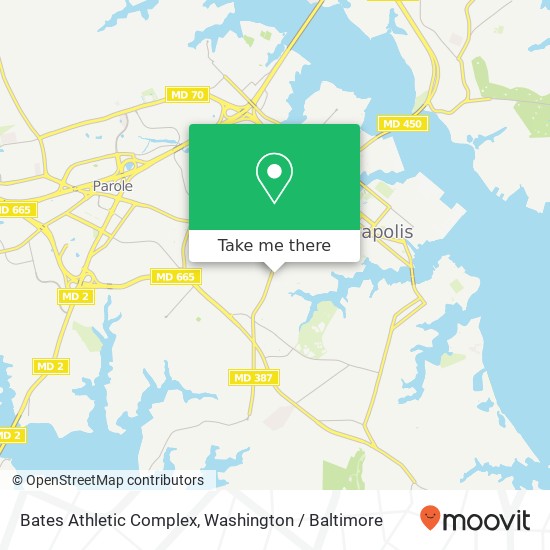 Mapa de Bates Athletic Complex, Annapolis, MD 21401