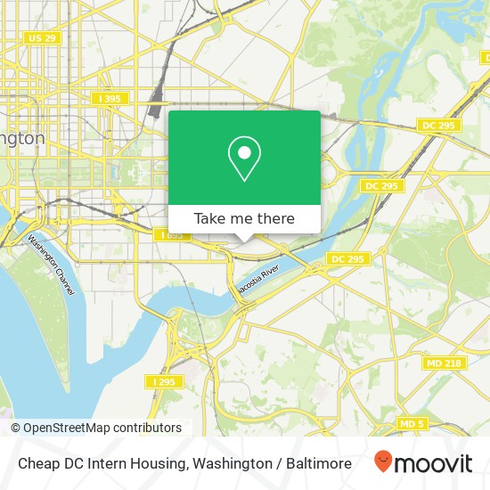 Cheap DC Intern Housing, Potomac Ave SE map