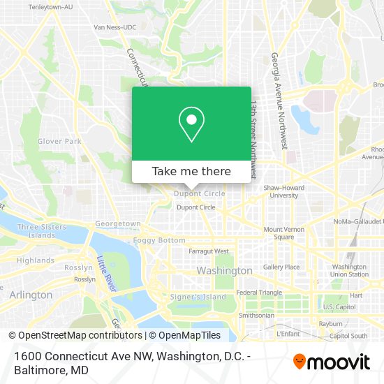 Mapa de 1600 Connecticut Ave NW