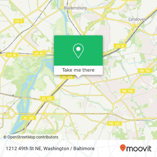 Mapa de 1212 49th St NE, Washington, DC 20019
