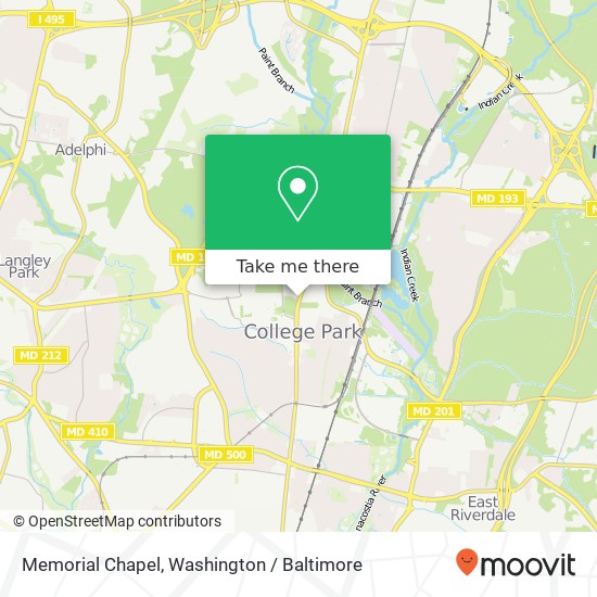 Mapa de Memorial Chapel, 7600 Baltimore Ave