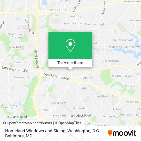 Homeland Windows and Siding map