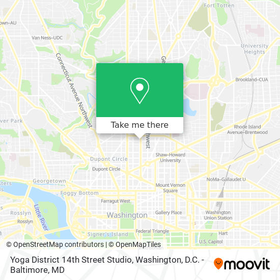 Mapa de Yoga District 14th Street Studio