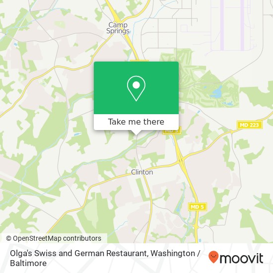 Mapa de Olga's Swiss and German Restaurant, 8319 Old Branch Ave