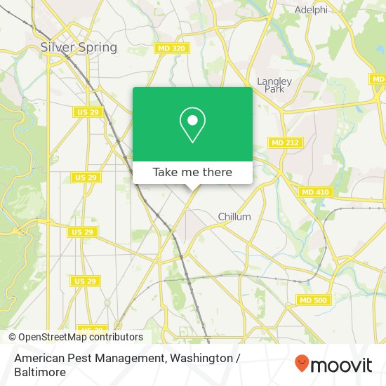 Mapa de American Pest Management, 6460 New Hampshire Ave