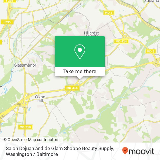 Mapa de Salon Dejuan and de Glam Shoppe Beauty Supply, 5608 Saint Barnabas Rd