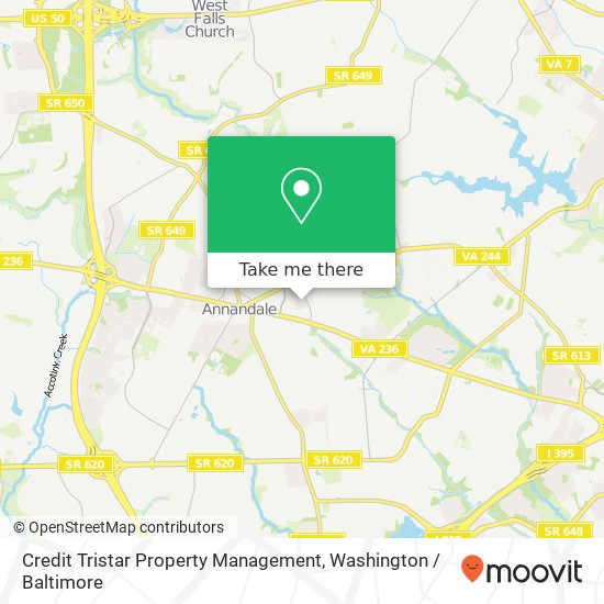 Mapa de Credit Tristar Property Management, 4304 Evergreen Ln