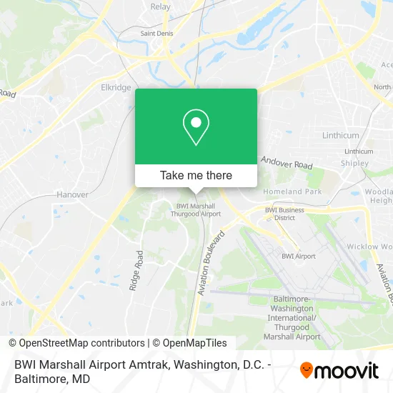 BWI Marshall Airport Amtrak map