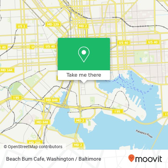 Mapa de Beach Bum Cafe, 1038 Light St