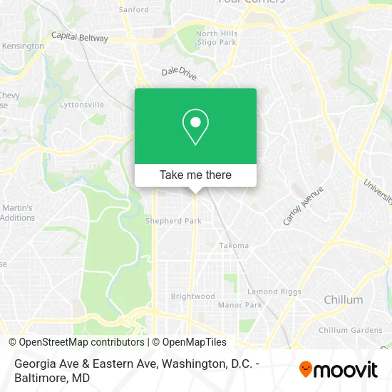 Georgia Ave & Eastern Ave map