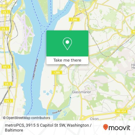 Mapa de metroPCS, 3915 S Capitol St SW