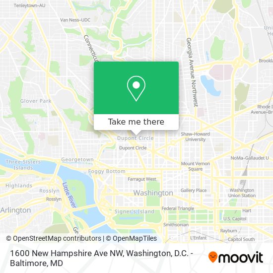 1600 New Hampshire Ave NW map