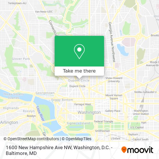 Mapa de 1600 New Hampshire Ave NW