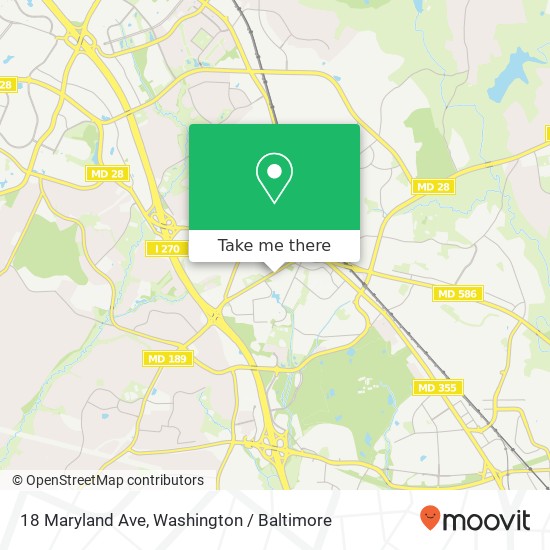 Mapa de 18 Maryland Ave, Rockville, MD 20850