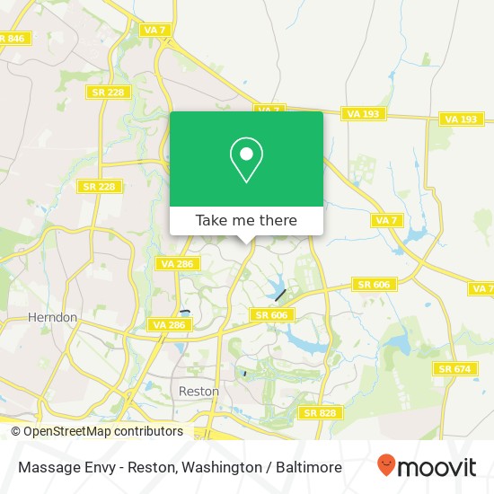 Mapa de Massage Envy - Reston, 1412 North Point Village Ctr