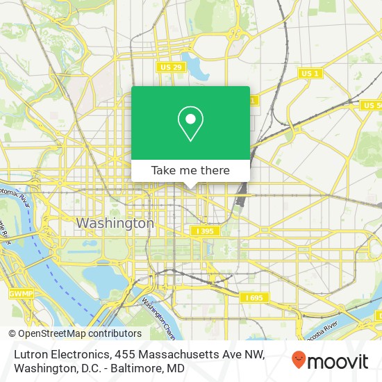 Mapa de Lutron Electronics, 455 Massachusetts Ave NW