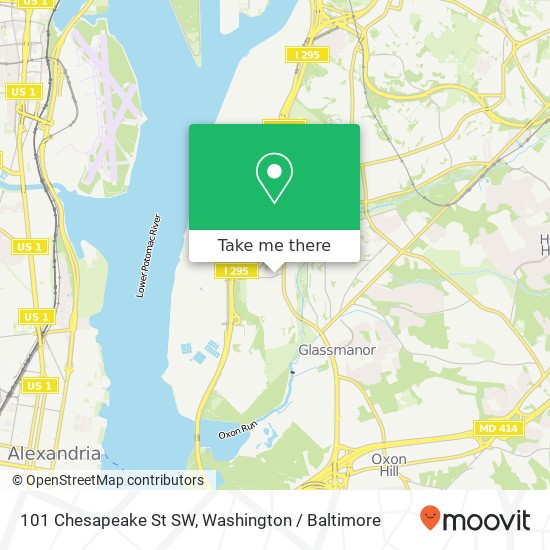 Mapa de 101 Chesapeake St SW, Washington, DC 20032