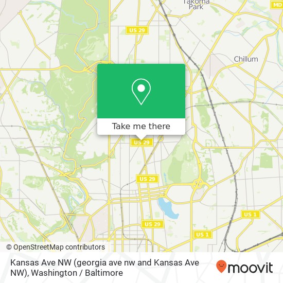 Kansas Ave NW (georgia ave nw and Kansas Ave NW), Washington, <B>DC< / B> 20011 map