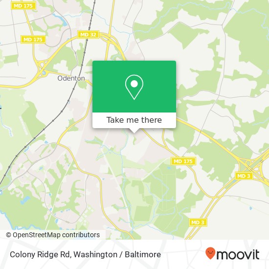 Mapa de Colony Ridge Rd, Odenton, MD 21113