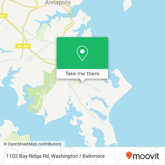 Mapa de 1102 Bay Ridge Rd, Annapolis, MD 21403