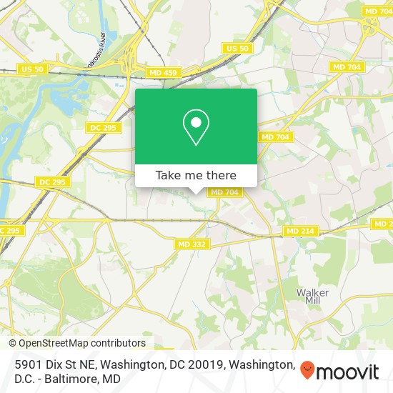 Mapa de 5901 Dix St NE, Washington, DC 20019