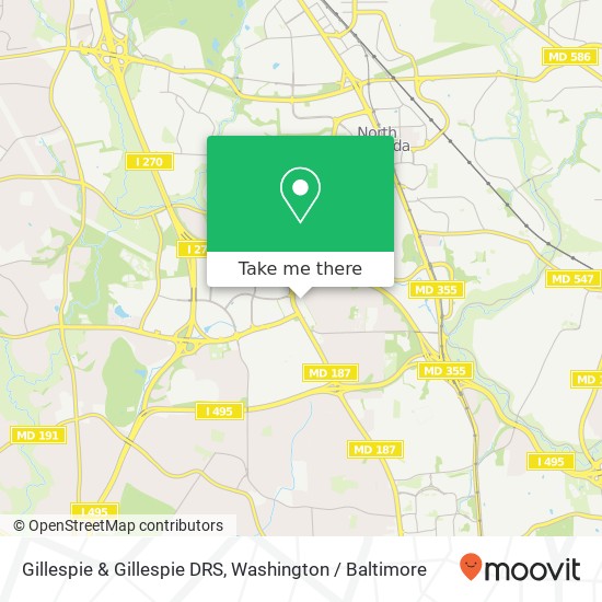 Mapa de Gillespie & Gillespie DRS, 10401 Old Georgetown Rd