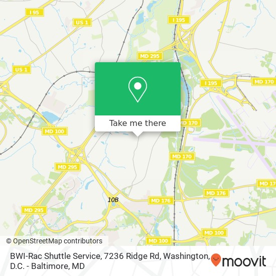 BWI-Rac Shuttle Service, 7236 Ridge Rd map