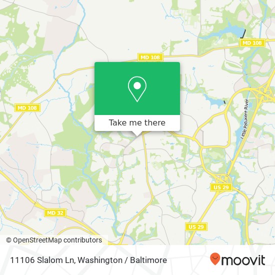 Mapa de 11106 Slalom Ln, Columbia, MD 21044