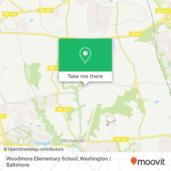 Mapa de Woodmore Elementary School, 12500 Woodmore Rd