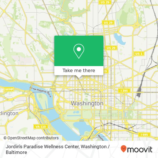 Mapa de Jordin's Paradise Wellness Center, 1215 Connecticut Ave NW