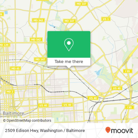 2509 Edison Hwy, Baltimore, <B>MD< / B> 21213 map