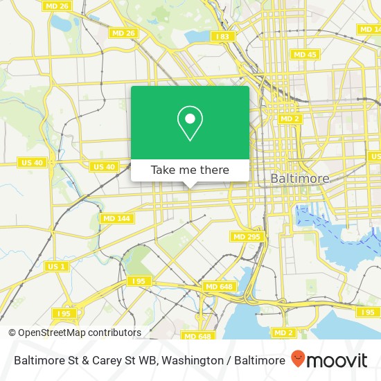 Mapa de Baltimore St & Carey St WB