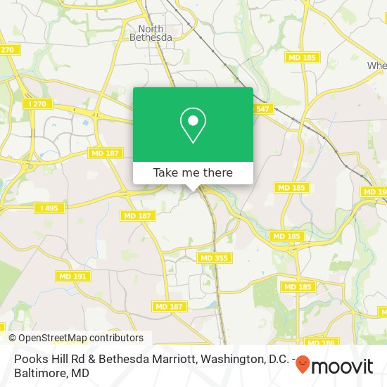 Pooks Hill Rd & Bethesda Marriott map