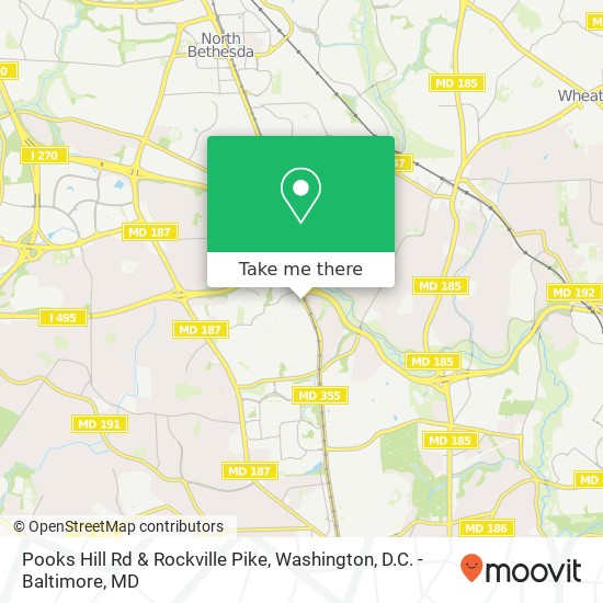 Pooks Hill Rd & Rockville Pike map