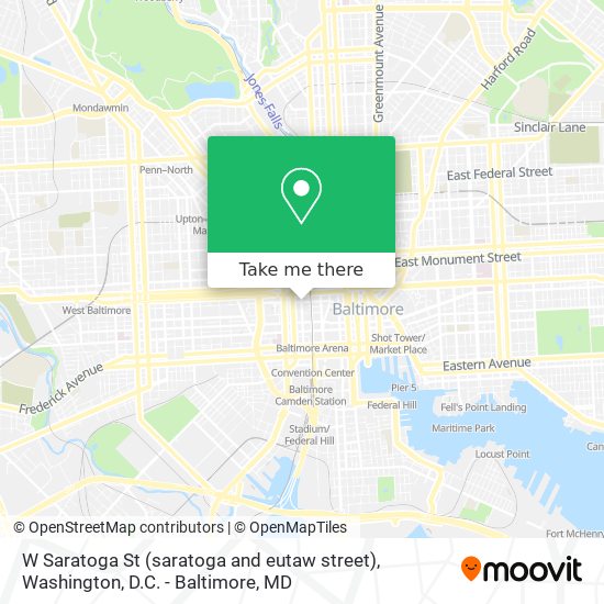 W Saratoga St (saratoga and eutaw street) map