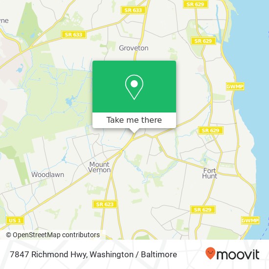 Mapa de 7847 Richmond Hwy, Alexandria, VA 22306