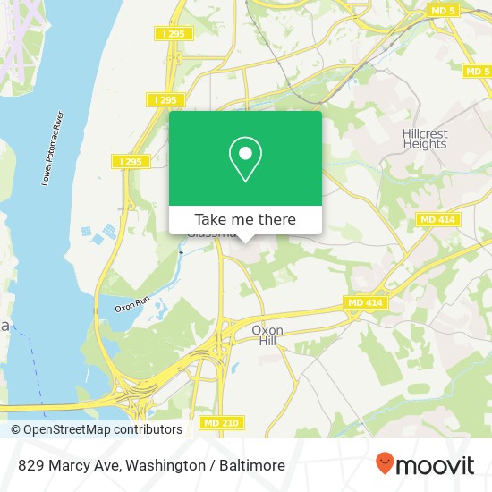 Mapa de 829 Marcy Ave, Oxon Hill, MD 20745