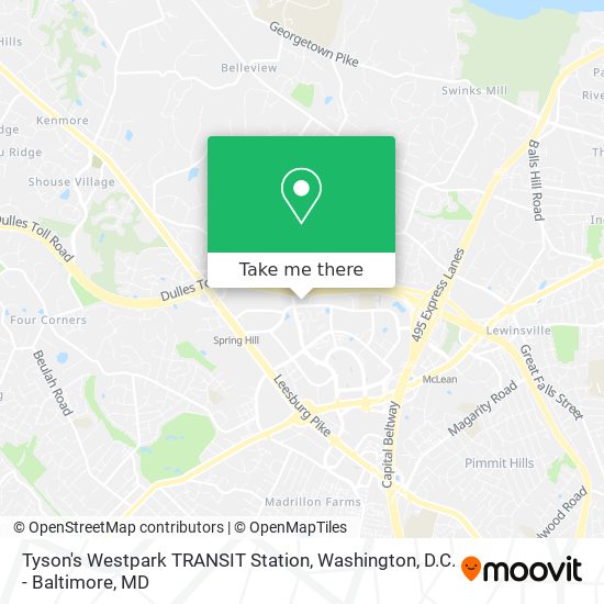 Mapa de Tyson's Westpark TRANSIT Station