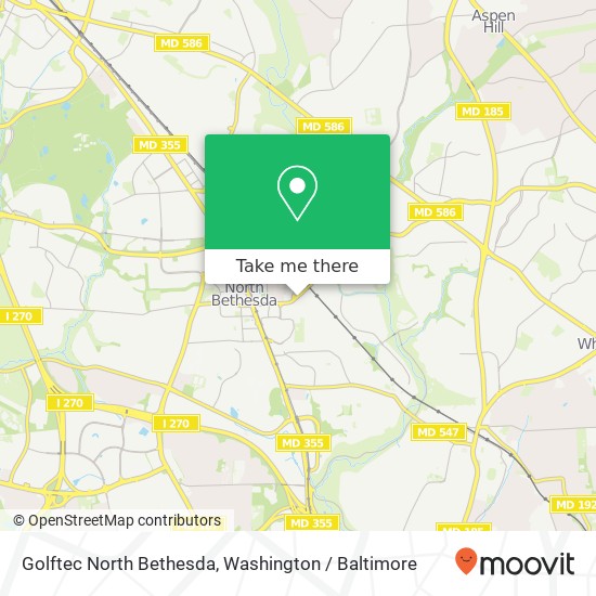 Mapa de Golftec North Bethesda, 5056 Nicholson Ln