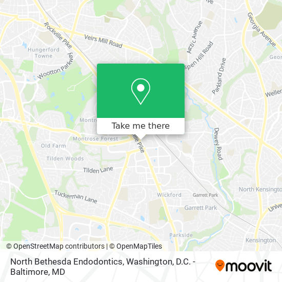 Mapa de North Bethesda Endodontics