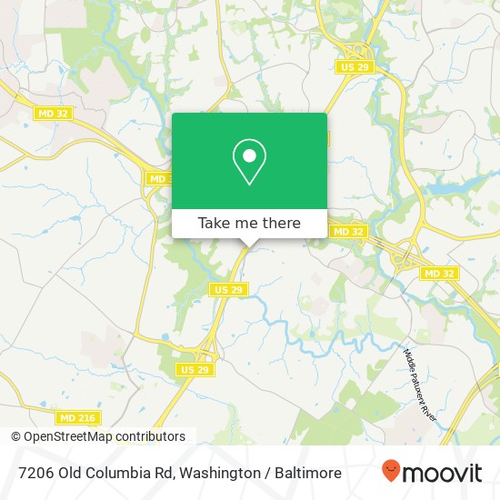 Mapa de 7206 Old Columbia Rd, Columbia, MD 21046