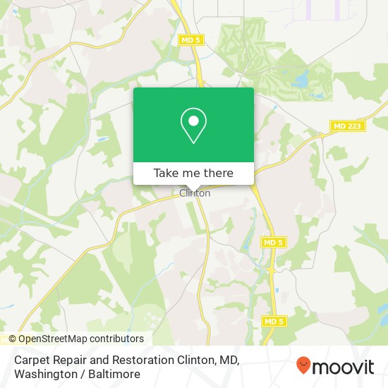 Carpet Repair and Restoration Clinton, MD, Piscataway Rd map
