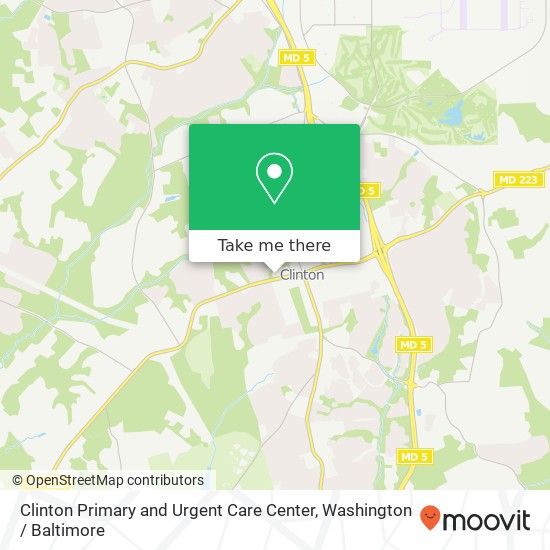 Mapa de Clinton Primary and Urgent Care Center, 9135 Piscataway Rd