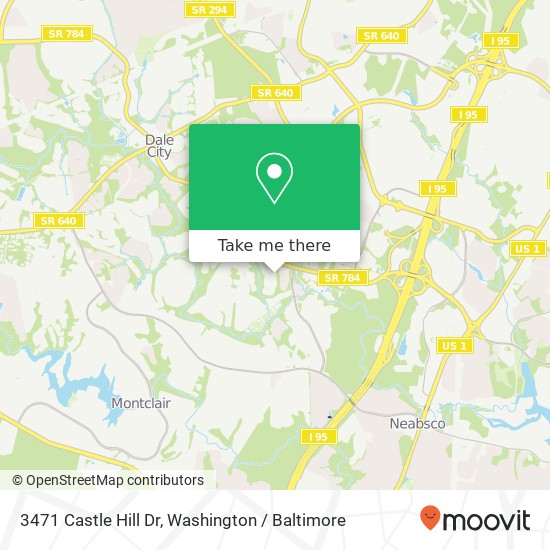 Mapa de 3471 Castle Hill Dr, Woodbridge, VA 22193