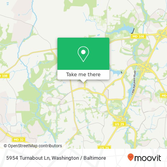 Mapa de 5954 Turnabout Ln, Columbia, MD 21044